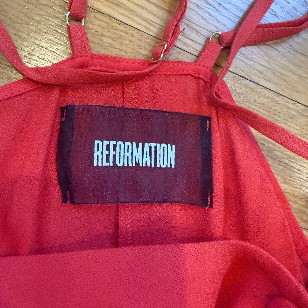 Reformation Red Strappy Dress, Size 4